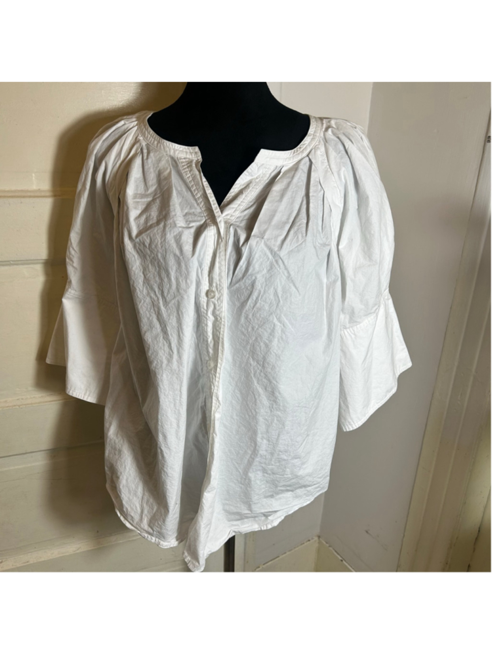 Women's A.L.C. Peasant White Blouse Tunic 12 Romantic Ethereal Ren Faire